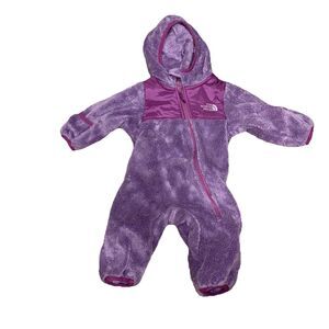 The North Face Infant Oso One Piece Hooded Fleece Lupine Purple 0-3 Months Zip